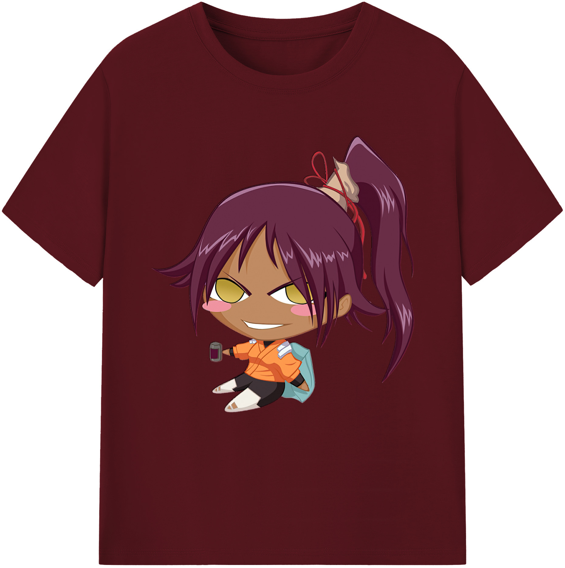 （画像用） ブリーチ 四楓院 夜一（しほういん よるいち） BLEACH Shihouin Yoruichi 綿100％半袖Tシャツ（フロントプリント）